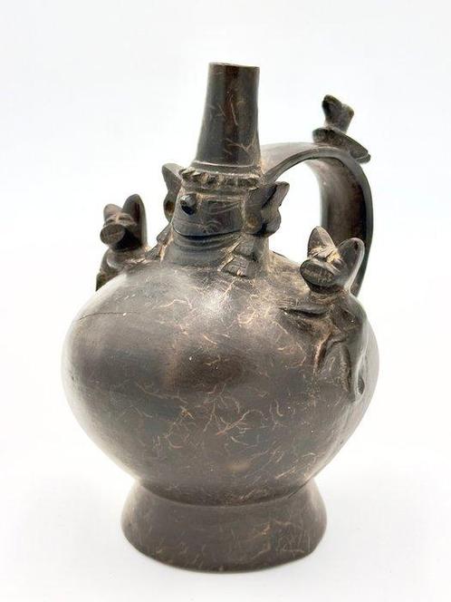Chimu/Sicán Zwart aardewerk Bak - 19 cm - 1300 - 1438 n.Chr., Verzamelen, Mineralen en Fossielen