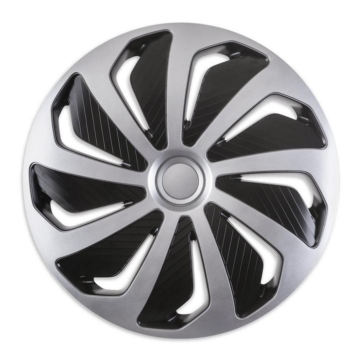 Wieldoppen 16 inch - Wind Zwart & Zilver - wieldoppenset, Auto diversen, Wieldoppen, Nieuw, Verzenden
