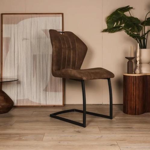 Eetkamerstoel Peter - Taupe - Microvezel, Huis en Inrichting, Stoelen, Nieuw, Verzenden
