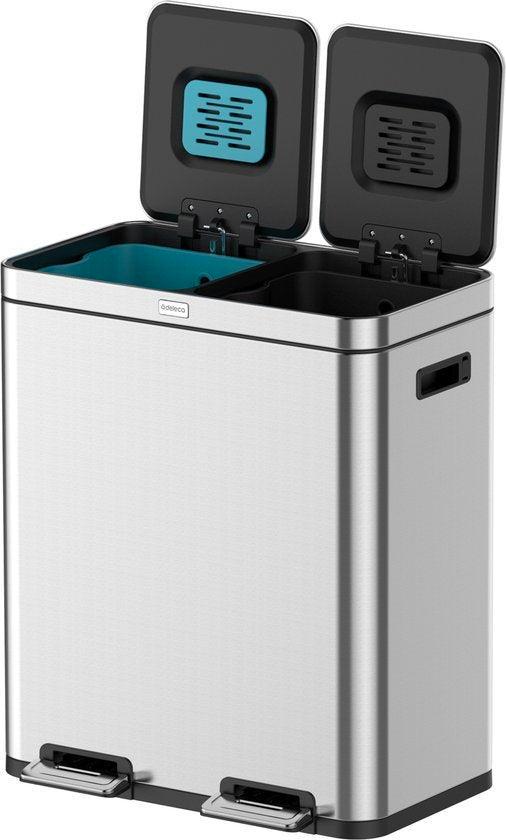 Tweedekans | Deleca Recycle Prullenbak met 2 Vakken - 60, Huis en Inrichting, Woonaccessoires | Prullenbakken, Gebruikt, Ophalen of Verzenden