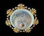 Plafondlamp - Gouden metaal, kristal, Antiek en Kunst