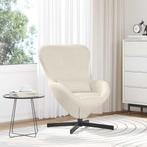 vidaXL Eivormige stoel Crème 63 x 73 x 90 cm Fluweel, Huis en Inrichting, Fauteuils, Verzenden, Nieuw