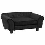 vidaXL Hondenbank 72x45x30 cm pluche zwart, Verzenden, Nieuw