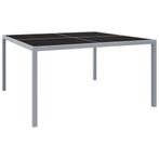 vidaXL Tuintafel 130x130x72 cm staal en glas grijs, Tuin en Terras, Tuintafels, Verzenden, Nieuw, Metaal