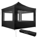 Opvouwbaar tuinpaviljoen 3x3m met 4 zijdelen - zwart, Tuin en Terras, Verzenden, Nieuw