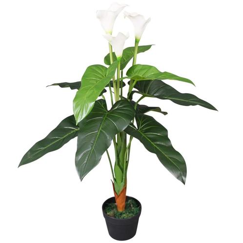 vidaXL Kunst calla lelie plant met pot 85 cm wit, Huis en Inrichting, Woonaccessoires | Kunstplanten en Kunstbloemen, Nieuw, Verzenden