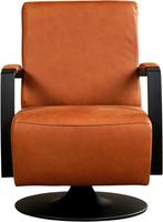 Cognac leren industriële draaifauteuils - staal zwart frame, Huis en Inrichting, Fauteuils, Nieuw, Ophalen of Verzenden, Modern