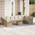 vidaXL Tuin Sofa Set 11 pcs Beige Poly riet, Verzenden, Nieuw, Rotan