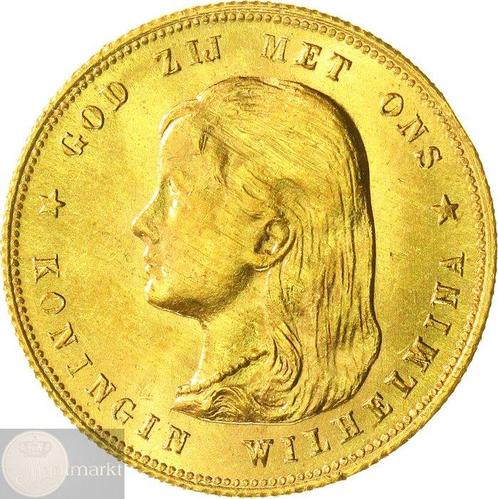 Nederland. Wilhelmina. 10 Gulden 1897 parels vast keerzijde, Postzegels en Munten, Munten | Nederland