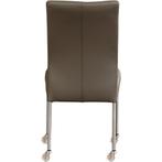 Leren eetkamerstoel Comfort met wieltjes - Toledo Moss, Huis en Inrichting, Stoelen, Overige kleuren, Nieuw, Leer, Ophalen of Verzenden