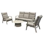 Barolo stoel bank loungeset 4 delig verstelbaar latte, Tuin en Terras, Ophalen of Verzenden, Nieuw, Aluminium