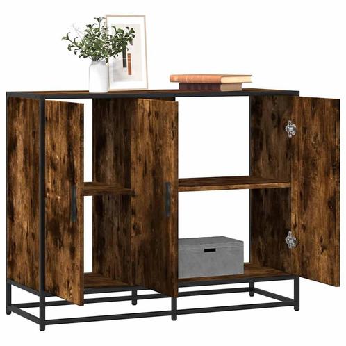 vidaXL Dressoir 94x35x76 cm bewerkt hout gerookt, Huis en Inrichting, Kasten | Dressoirs, Nieuw, Overige houtsoorten, Verzenden