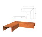 Cortenstaal u-profiel hoek 30x30x10,4x5cm, Tuin en Terras, Bielzen en Borders, Overige materialen, Nieuw, Minder dan 25 cm, Border