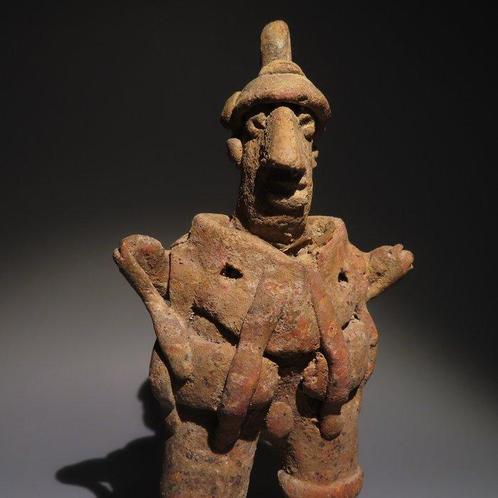 Nayarit, Mexico Terracotta Figuur van een krijger. Zeer, Verzamelen, Mineralen en Fossielen