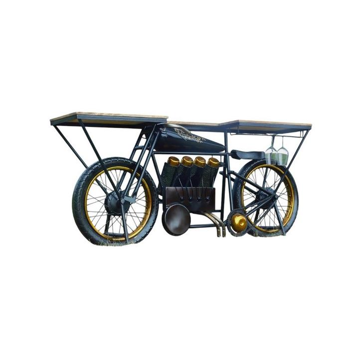Unieke Motorfiets Side Table, met wijnrek, bartafel, Huis en Inrichting, Overige Huis en Inrichting, Ophalen of Verzenden