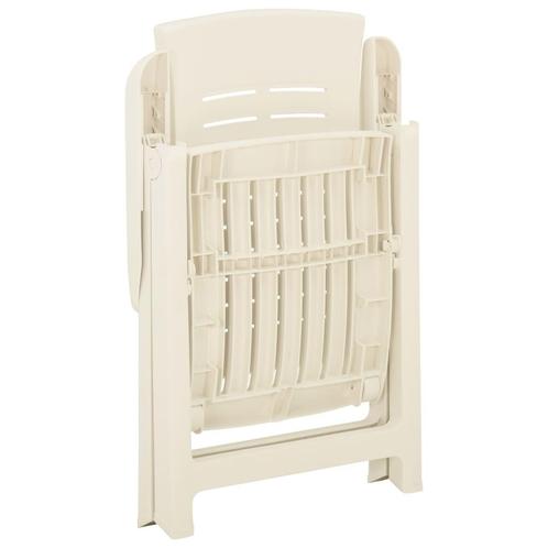 vidaXL Tuinstoelen 2 st verstelbaar kunststof wit, Tuin en Terras, Tuinstoelen, Nieuw, Kunststof, Verzenden