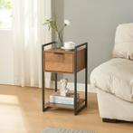 Bijzettafel Namsskogan 62x33x32 cm walnootkleurig en zwart [, Huis en Inrichting, Tafels | Bijzettafels, Verzenden, Nieuw