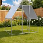 vidaXL Kippenkooi 2x2x2 m gegalvaniseerd staal zilverkleurig, Dieren en Toebehoren, Verzenden, Nieuw