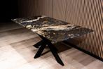 Luxe Magma Gold Kwartsiet Eettafel 183x100 cm Zwart Goud, Huis en Inrichting, Tafels | Eettafels, Magma Gold Kwartsiet, Overige materialen