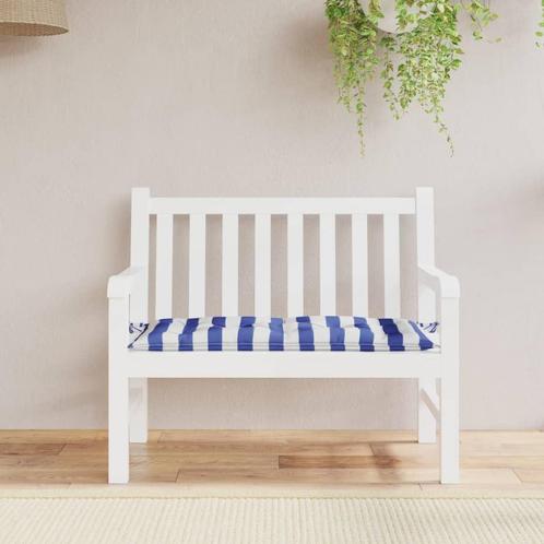 vidaXL Tuinbankkussen 100x50x7 cm stof gestreept wit en, Huis en Inrichting, Woonaccessoires | Kussens, Nieuw, Verzenden