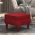 vidaXL Kruk met houten poten fluweel wijnrood, Huis en Inrichting, Stoelen, Verzenden, Nieuw, Rood