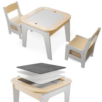 Kinderzitgroep Milou - Met 2 stoelen en 1 tafel - Naturel beschikbaar voor biedingen