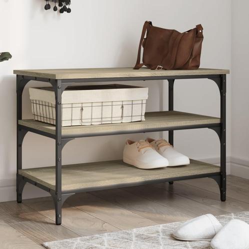 vidaXL Schoenenbankje 70x38,5x49 cm bewerkt hout sonoma, Huis en Inrichting, Banken | Voetenbanken en Poefen, Nieuw, Verzenden