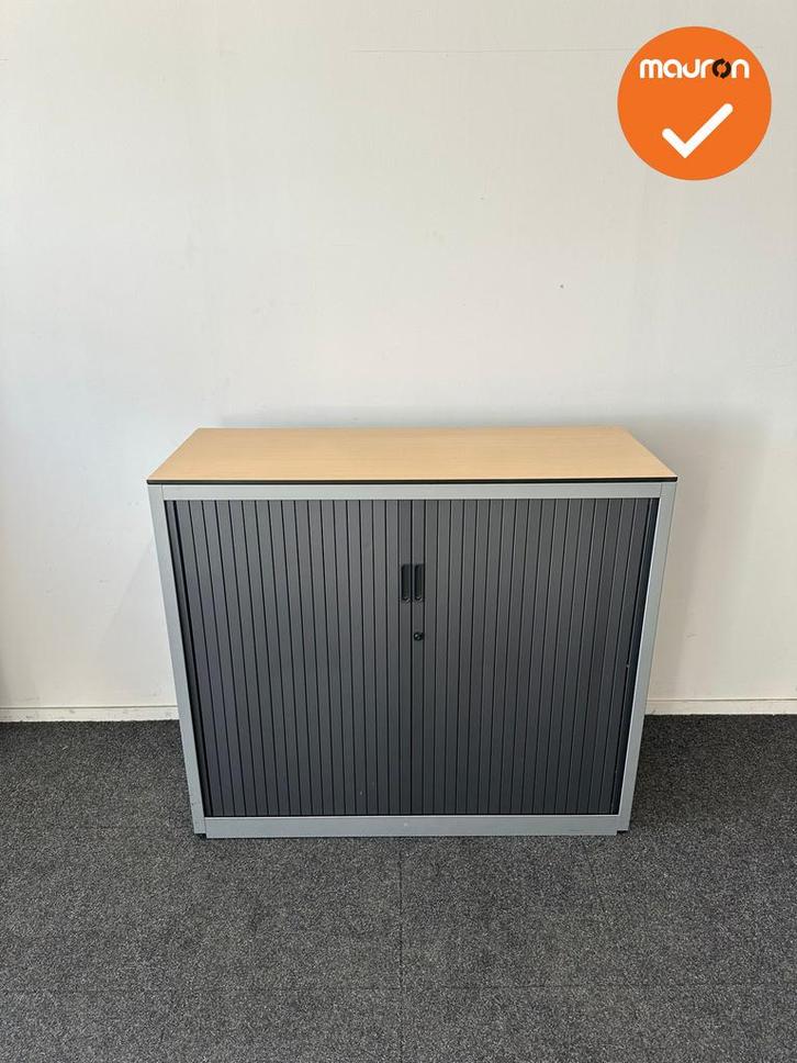 Roldeurkast basic - 105x120x47cm - Zilvergrijs met antraciet, Zakelijke goederen, Kantoor en Winkelinrichting | Kantoormeubilair en Inrichting