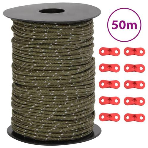 vidaXL Tentscheerlijn met reflecterende strips en spanners, Caravans en Kamperen, Kampeeraccessoires, Nieuw, Verzenden