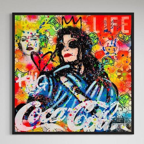 HÖK (1984) - Michael Jackson Black or White (XL) NO RESERVE, Antiek en Kunst, Kunst | Schilderijen | Modern