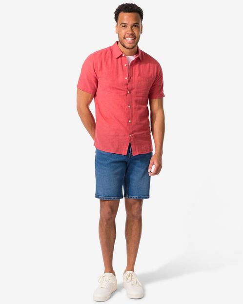 HEMA Heren short denim middenblauw, Kleding | Heren, Overige Herenkleding, Nieuw, Verzenden