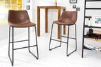 Design barstoel DJANGO vintage bruin met ijzeren frame -, Huis en Inrichting, Barkrukken, Ophalen of Verzenden, Nieuw