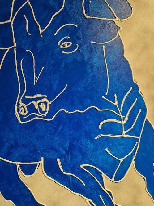 Henry Escobar - TORO AZUL XL, Antiek en Kunst, Kunst | Schilderijen | Modern