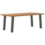 vidaXL Eettafel rechthoekig 200x100x74 cm massief eikenhout, Huis en Inrichting, Tafels | Eettafels, Verzenden, Nieuw