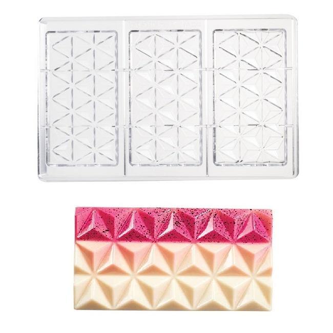 Martellato Chocolademal Pyramide Tablet (3x) 13,8x7,2x1,1 cm, Hobby en Vrije tijd, Taarten en Cupcakes maken, Nieuw, Verzenden