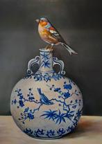 Alfonso Moreno (1947) - Chinese vaas met vink, Antiek en Kunst