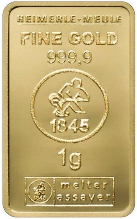 2 gram - Goud .999 - Heimerle + Meule, Germany, Postzegels en Munten, Edelmetalen en Baren