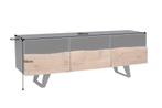 Industrieel design tv-meubel ORGANIC ARTWORK 140 cm massief, Huis en Inrichting, Kasten | Televisiemeubels, Ophalen of Verzenden