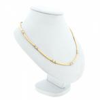 Bicolor gouden fantasieschakel ketting, Ophalen of Verzenden, Gebruikt, Overige kleuren, Goud