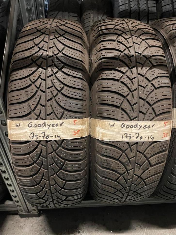 175-70-14 Goodyear Winterbanden 5mm Incl Montage 175 70 14, Auto-onderdelen, Banden en Velgen, 14 inch, Winterbanden, 175 mm, Personenwagen