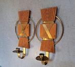 Dahlquist - Kandelaar - hout en messing - Twee wand, Antiek en Kunst