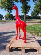 Beeld, 100 cm high giraffe red color - 100 cm - laminaat, Antiek en Kunst