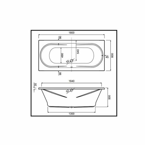 Inbouw Duo Ligbad Wisa New Toscana 180x80x50 cm Wit, Doe-het-zelf en Verbouw, Sanitair, Ophalen of Verzenden