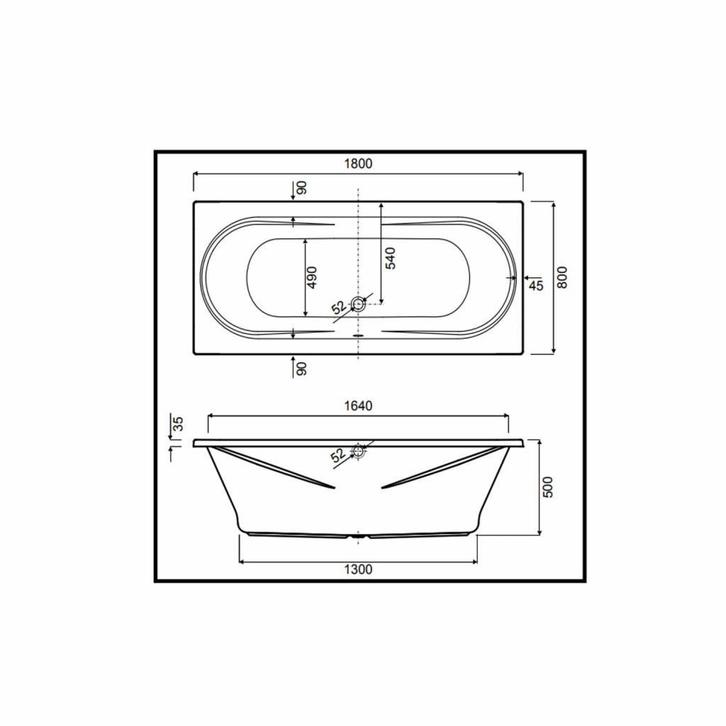 Inbouw Duo Ligbad Wisa New Toscana 180x80x50 cm Wit, Doe-het-zelf en Verbouw, Sanitair, Ophalen of Verzenden