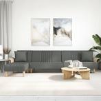 vidaXL Slaapbank L-vormig 279x140x70 cm stof donkergrijs, Verzenden, Nieuw, Stof, Minder dan 150 cm