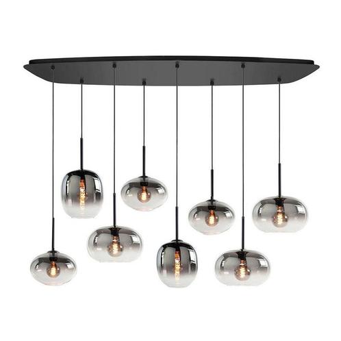High light Hanglamp Semi smoked glazen Bellini 8x E27, Huis en Inrichting, Lampen | Hanglampen, Metaal, Minder dan 50 cm, Ophalen of Verzenden