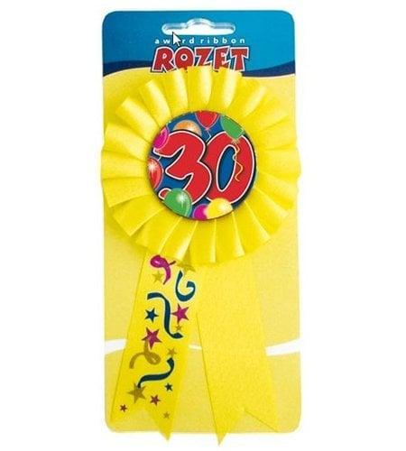 Rozet ballon 30 geel, Kleding | Dames, Carnavalskleding en Feestkleding, Nieuw, Ophalen of Verzenden