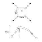 Strandtent Bernheze zonbescherming 270x270x210 cm grijs pro., Verzenden, Nieuw