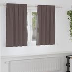 vidaXL Gordijnen met gordijnen 2 pcs Donkerbruin Polyester, Huis en Inrichting, Stoffering | Gordijnen en Lamellen, Verzenden