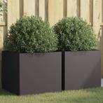 Plantenbakken 2x Zwart Staal | Retourdeal -35%, Minder dan 60 cm, Nieuw, Ophalen of Verzenden, Metaal